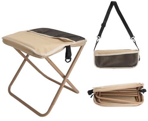 DAWRIS Tabouret pliant - Tabouret de camping léger et portable - Tabouret pliable pour l'extérieur, tabouret de jardin pliable pour pêche, randonnée, pique-nique et voyage - Tabouret stable en