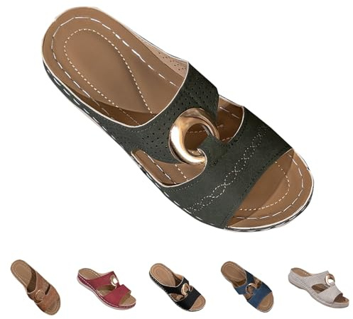 Sommarsandaletter, dam, bekväma kilpantoletter, dam, sommar, strandsandaler, ortopediska sommarskor, kilklack, platåsandaler, mors dag, pantoletter med spänne, fritidssandaler