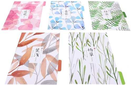 SEWACC Intercalaires pour Classeur A5 Motif Fleurs, Papier Couché, 2 Livres de 5 Feuilles, Séparateurs pour Cahiers et Carnets, pour Organiser et Référencer