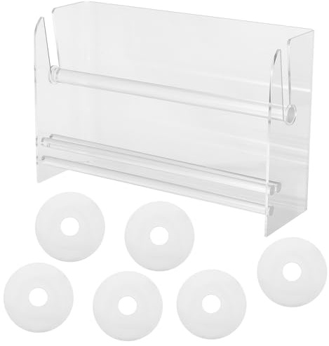 ARTIBETTER Porte-rouleau D'étiquettes 7 Compartiments Réglable Distributeur D'étiquettes Support D'étiquettes en Acrylique Bureau pour Rouleaux Autocollants et Espace de Travail