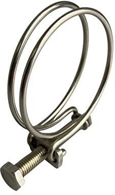 Pinces de tuyau à double fil en acier inoxydable 53-60 mm pour étang, serrage serré pour poissons koï, accessoire de pompe filtrante x4