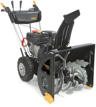 Alpina AS 56 P Benzin-Schneefräse, 212 CCM, 56 cm Räumbreite, zweistufig, 5 Geschwindigkeiten + Rückwärtsgang, 13' Schneefräse Räder, bis zu 10 m Wurfweite