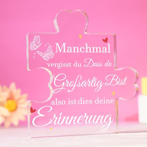 Lightzz Geschenke für Frauen, Ermutigen Geschenke für Beste Freunde,Schwester, Kollegin,Du bist Großartig Gravierter Acrylblock Puzzle