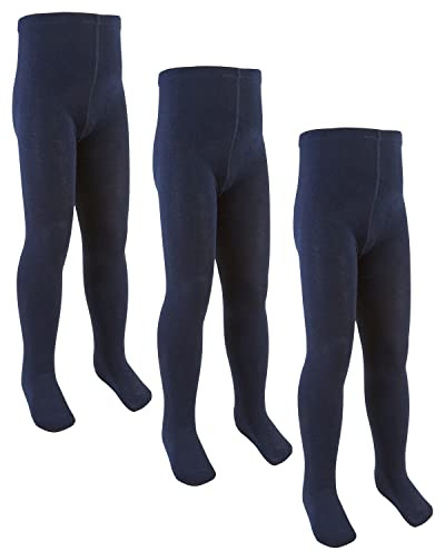 Undercover 3 Pairs of Girls Cotton Rich Knitted Tights Navy 9-10