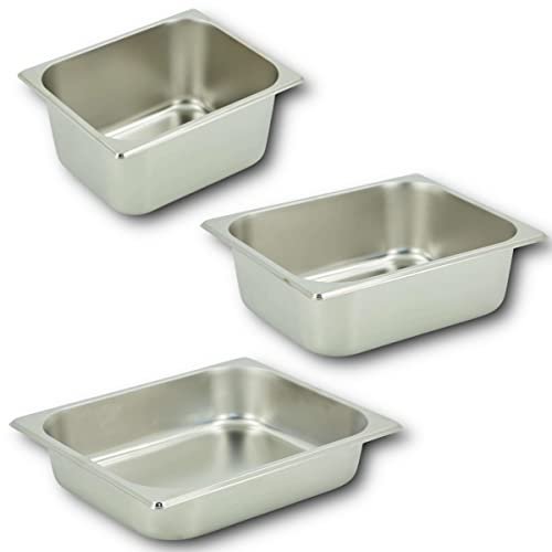 HOOZ GN Behälter 1/2 Edelstahl, 100 mm Höhe Warmhaltebehälter Essen, lebensmittelechter Gastronormbehälter aus Edelstahl, Abtropfen oder als Gareinsatz, Hitzebeständiger Gastro Behälter
