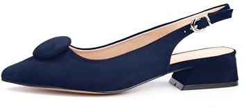 Rio Fiore Escarpins à bride arrière ML682-0716, escarpins slingback pour femme, talon bloc de 4 cm, imitation daim souple/cuir synthétique, escarpins confortables avec talon, blanc/noir/bordeaux/beige