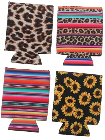 MAGICLULU Funda De Taza Anti-escaldaduras 4pcs Funda Lata Cerveza Aislante Para Latas Diseño Creativo