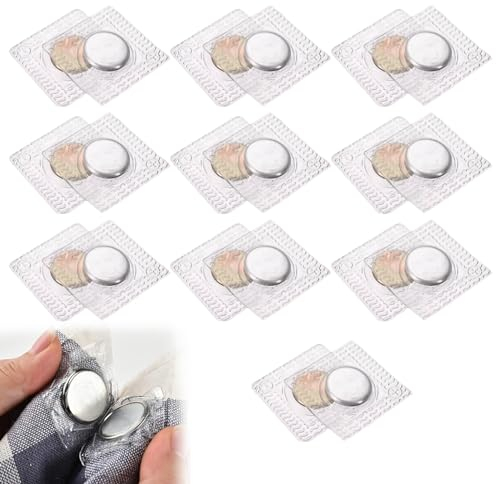 Magnete zum Einnähen,10 Paar Unsichtbare Magnetknöpfe,10 * 2mm Nähen Magnet Knopf,Hidden Sew Magnetverschluss,Unsichtbar PVC Einnähbare Magnete,für Stoff Handtaschenkleidung,Zubehör zum Nähen