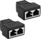 2 Stück Ethernet Splitter Netzwerk Verlängerungen Adapter, RJ45 Splitter LAN Switch 2Port,RJ45 Kupplung Ethernet LAN Kabel Adapter Verbinder, Ethernet Kabelverteiler für Netzwerkadapter