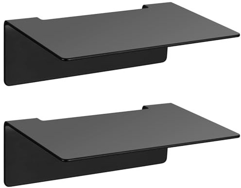 2 Stück Badablage Ohne Bohren, Duschregal Duschablage, Badregal Badezimmer Regal Schwarz Matt, Selbstklebend Metall Kleines Badezimmer Ablage Wandregal für Bad Küche Büro
