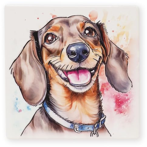 Art of Arora 2954 Dackel Keramik-Untersetzer, 10 x 10 cm