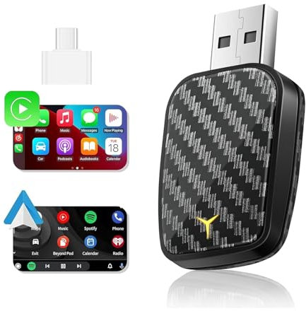 Euake Adattatore Wireless Car-Play, Dongle USB Plug & Play Compatibile dal 2016+