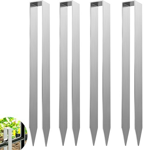 YAOBLUESEA 4PCS Ancla de Tierra para la fijación de Arco de Rosa Arco de Rosa de Plata en Forma de U Ancla de Tierra Ancla de Tierra Grow 300x29x21mm de Tierra Arco de Rosa Ancla de Tierra Plateado