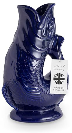 Wade Fish Jug, Handcrafted in Stoke-on-Trent England, Award-Winning Iconic UK Heritage Brand, English Earthenware, 0.6L, Cobalt Blue, WA967802COB