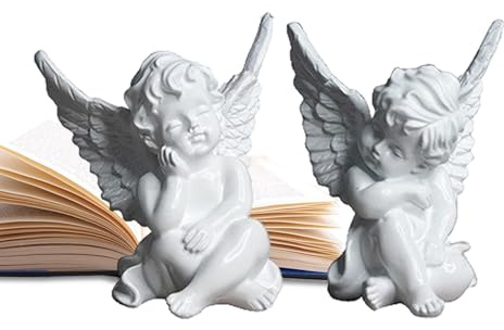 Pequeñas Figuras de ángeles, Figuras de ángeles, 2 Figuras Creativas de pequeños querubines, Decoraciones de ángeles para el hogar, Adornos para el Escritorio, pequeñas Figuras de Hadas para