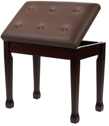 FILISITE Piano Bench with Waterproof Padded Cushion, Makeup Stools for Vanity, Bench for Living Room/Bedroom XJ580-2 (Brown)