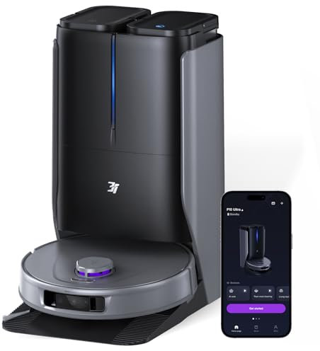 3i P10 Ultra Robot Aspirador y Fregasuelos, mopa Extensible, 18.000 Pa, Lavado con Agua Caliente, Secado, Vaciado y Rellenado automáticos, detección y esquiva de obstáculos con IA