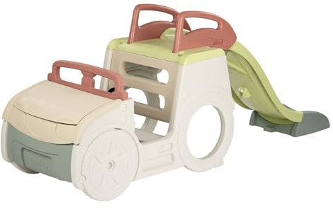 Smoby Life - Adventure Car - Voiture Mutli-Activités - 3 activités - Poste de Conduite, Toboggan, Bac à Sable - Matière Recyclée - A Partir de 18 Mois - Fabrication Française