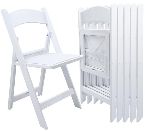 aoole White Resin Folding Chair with Cushion & Backrest,700LB Weight Capacity Event Chair,Indoor/Outdoor Lightweight Foldable Chair for Meeting Room/Party/Hotel/Garden