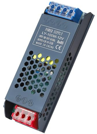 LED Trafo 12V 100W LED Treiber Netzteil,230v auf 12v netzteil trafo,Schaltnetzteil LED Transformator 8,3A AC 230V auf DC 12 V,Kompakter Extrem Konstantspannung Dünner Niedervolttrafo für Lampen