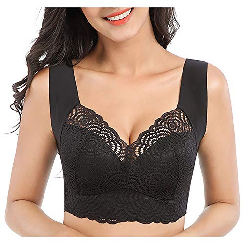 Brassière Femme, Comfit Sexy Noir Soutien-Gorge Rouge sans Armature Soutiens-Gorge Brassiere Push Up Dentelle Brassière Sport Anti Affaissement Soutien Gorge Bralette