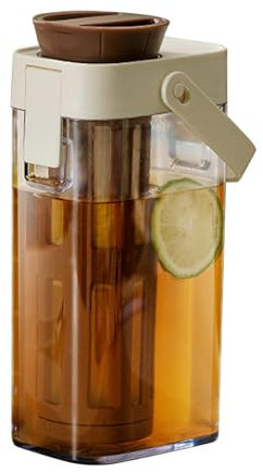 Bexdug Carafe À Thé Glacé - Carafe À Eau Avec Couvercle - Contenant Distributeur Transparent D'une Capacité De Un Litre Avec Protection Anti-Fuites Pour Le Stockage De Boissons Liquides Telles Que