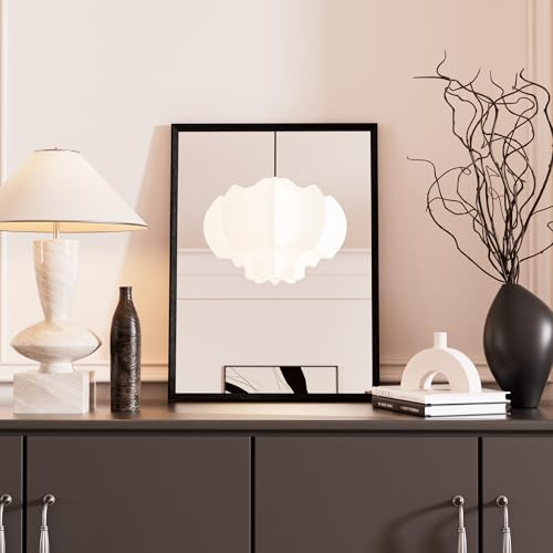 Snowdool Specchio da parete nero, specchio da toeletta con cornice rettangolare 30x40 cm, da appendere orizzontalmente o verticalmente, decorativo per spogliatoio, bagno, camera da letto, soggiorno