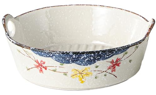 Fuente pequeña de cerámica, con asas de cerámica, pequeño horno para lasaña, tiramisú, molde para hornear