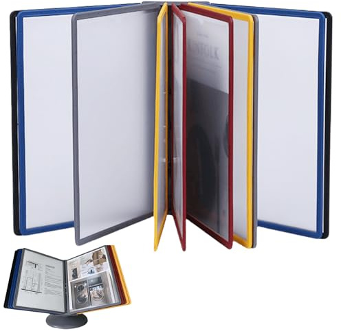 Sistema di pannello a vista da parete, durevole, con 10 lavagne a vista, formato A4, supporto da parete per documenti, cartelle in metallo, per lavagna, montaggio a parete per magazzino, officina