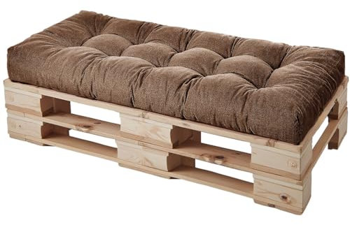HJZPWB Tela de Lino Cojin Banco 8 cm de Grosor Cojines para Banco Estilo Capitoné Cojin para Banco Exterior Antideslizante Colchoneta Tumbona Grueso Cojin Sofa Exterior,Café,190 * 60 * 8cm