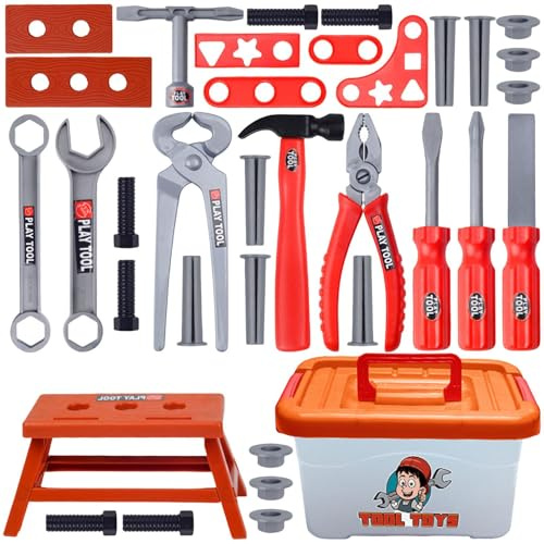 Générique Kit Di Strumenti Bambino, Gioco Di Costruzione Ragazzi, 39 Pezzi 3 A 7 Anni Gioco Realistico Casa Giardino Scuola Spiaggia