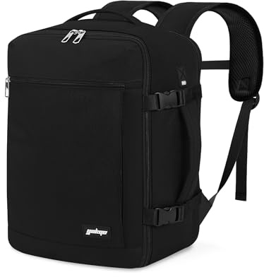 YOKGO Mochila Viaje Cabina Avion 40x30x20 para Ryanair Vueling Equipaje de Mano 40x20x30 24L para Portátil de 15,6 Mochila Bolsa Maletas Cabina Hombre Mujer de Vacaciones Negocios Escuela Negro