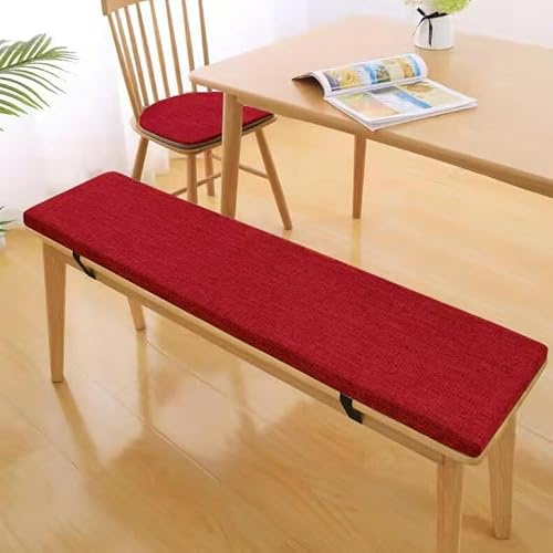 Cojín para banco de jardín y columpio Hollywood, cojín para asiento de muebles de exterior (160 x 45 x 5 cm, color rojo vino)