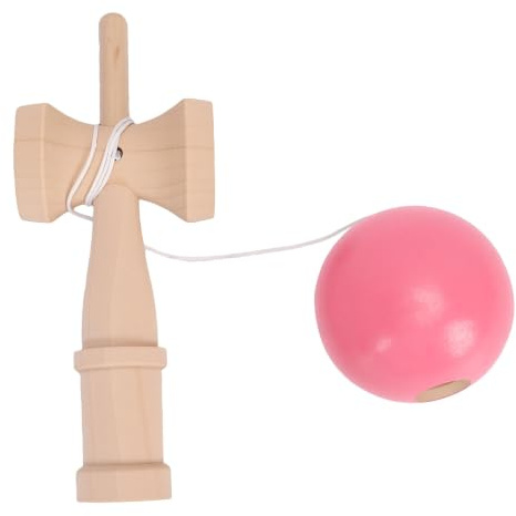 YUYTE Jouet d'habileté Kendama en Bois, avec Construction sans éclats pour la Coordination œil-Main et L'entraînement des Réflexes (Rose 135x8x2cm/53.15x3.15x0.79in)