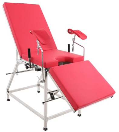 Gynekologstol justerbar undersökningsstol med benstöd (röd) | 200 kg fristående gynekologisk stol med ergonomisk PU-stoppning kan användas på sjukhus, kliniker etc