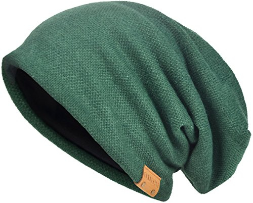 VECRY Herren Baumwolle Mütze Strickmützen Slouch Beanie Schädel Cap Winter Sommer Hüte (Grün)