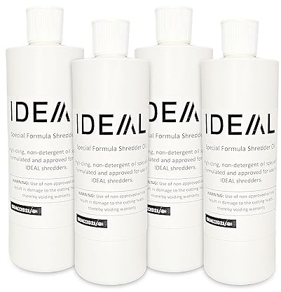IDEAL Special High-Cling Lubricating Oil for ideal Shredders Non-Toxic, Non-Detergent, Extend Life of Your Shredder (4 Bottles, 1 Pint Each)