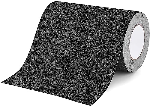 OQingluan Striscia Antiscivolo Adesiva, 20cm*10m Nastro Antiscivolo per Gradini, Antiscivolo Scale Esterne, Adatto per Scale, Rampe, Cucine e Altre Aree, Nero