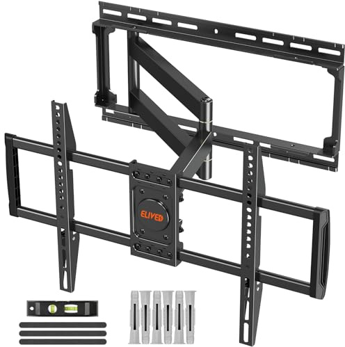ELIVED TV Wandhalterung Schwenkbare, Langer Ausziehbarer Arm bis 750mm, Ultrastarke Wandhalterung Fernseher für 37-75 Zoll TVs bis 40kg, Max. VESA 600x400mm, Neigbar Drehbar, EV3019