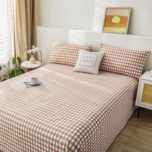 JIANINGHOME Bettlaken ohne Gummizug 200x240cm,Weiches und pflegeleichtes Betttuch aus Baumwolle ohne Gummizug