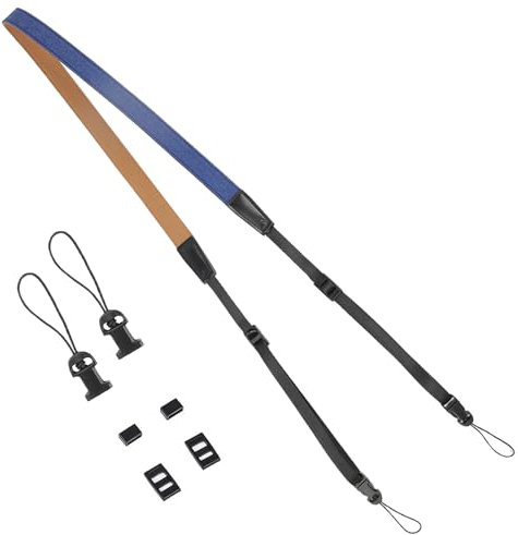 Windfromort Correa Camara de Fotos Réglable - Correa Muñeca Camara en Coton Doux - Camera Strap Universel pour DSLR/Compact/Appareils Vidéo (Azul)