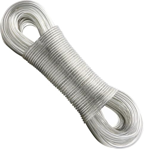 WAIPINHUI Cuerda para Tender de 30 m con núcleo de Acero para Exteriores, Resistente a la corrosión y al Agua, tendedero Extra Fuerte con una Capacidad de Carga de 120 kg, para jardín Verde