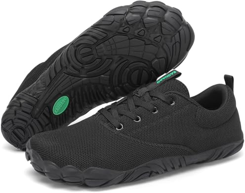 SAGUARO Unisex minimalistiska lätta och halkfria barfotskor, storlek 36–48, Svart, 38 EU
