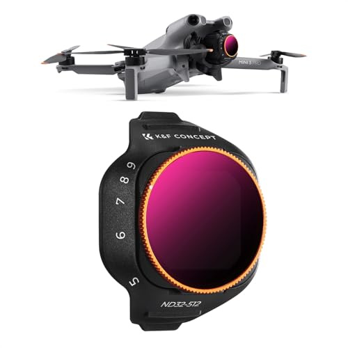 K&F CONCEPT Mini 5 Pro ND-filter, 5–9 stopp variabel ND-filter, kompatibel med DJI Mini 5 Pro, HD-optiskt multibelagt glas, lätt plast
