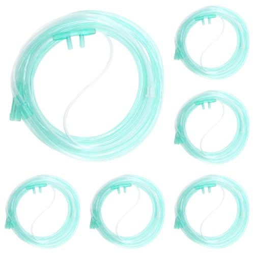 PHYNDR 6 PCS Cánula na-sal de oxígeno ultra suave,cánula nasal de oxígeno, tubos nasales estándar de 6.5 pies, tu-bos nasales ligeros para una cómoda entrega de oxí-geno