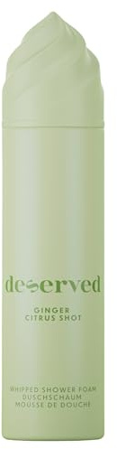 DESERVED Espuma de Ducha Ginger Citrus Shot – Gel de Ducha Cremoso para Mujer – Espuma ducha aroma fresco limón jengibre & textura cremosa – Para todo tipo de pieles – Gel espumoso vegano