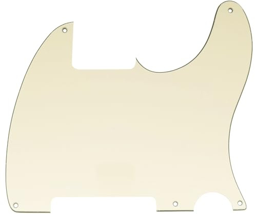 Musiclily 5 Fori Blank Tele Pickguard Battipenna per Chitarra Fender USA/Mexican Telecaster Esquire,3 strati Crema