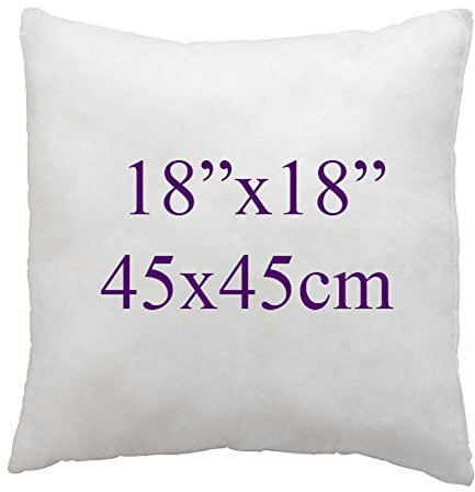 Extra Soft White Duck Feather & Down Cushion Pads,Inners, Inserts, Fillers,100% Cotton Down Proof Cover, Anti Allergenic, Machine Washable, Double Stitched Seams,16 18 20 22 (18x18, Pack of 1)