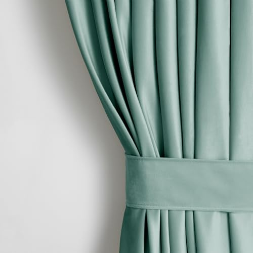 RESTILO Set Vorhang H 245 x B 140 cm mit Raffhalter 54 x 10 cm Optik Velvet