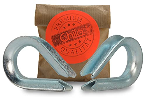 CHILO® Guardacabos para cables de alambre, muy resistentes, inoxidables, [3 mm 5 mm] Ojal para cable de alambre/cable de acero/cable de acero galvanizado (5 y 10 unidades de 5 mm, 5 unidades)